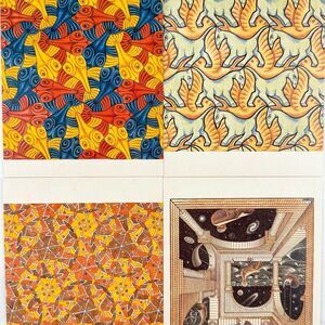 Lot of 4 Vintage Abstract Art Print Postcards 4x6 Retro MCM Art Gallery Wall